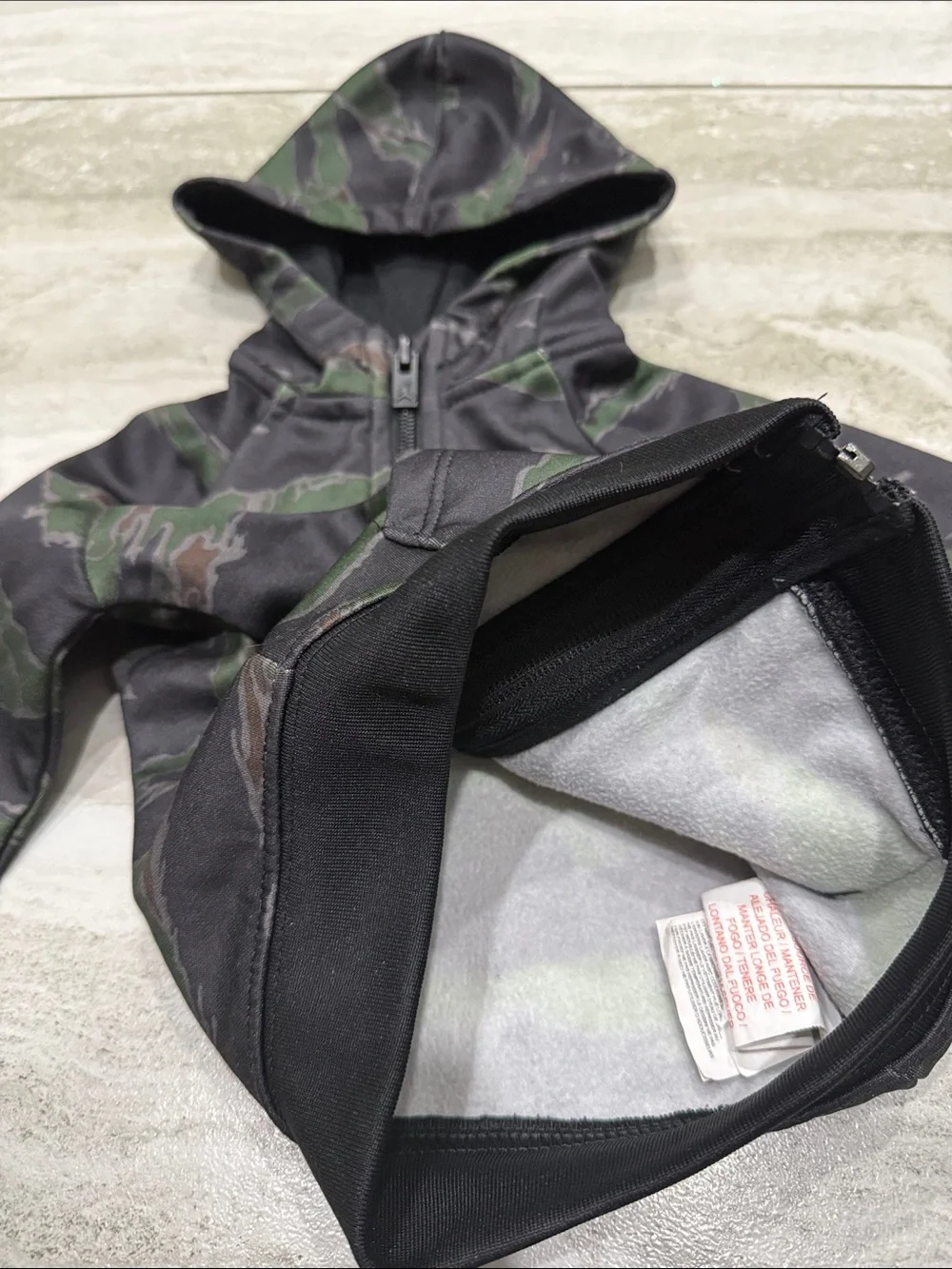 Jordan Kids' Camo Zip Hoodie - Black & Green